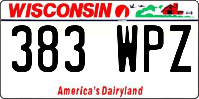 WI license plate 383WPZ