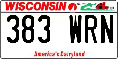 WI license plate 383WRN