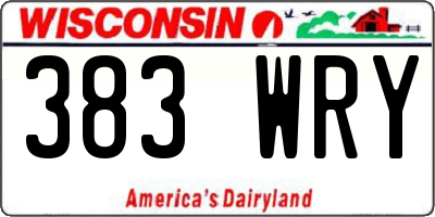 WI license plate 383WRY