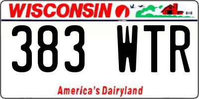 WI license plate 383WTR