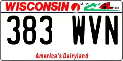 WI license plate 383WVN