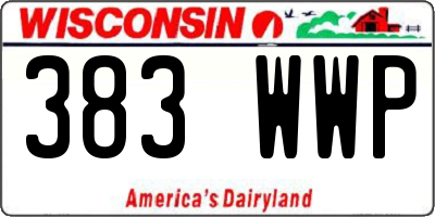 WI license plate 383WWP