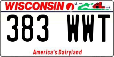 WI license plate 383WWT