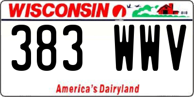 WI license plate 383WWV