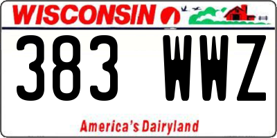 WI license plate 383WWZ