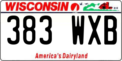 WI license plate 383WXB