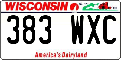 WI license plate 383WXC