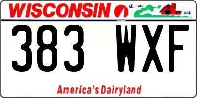 WI license plate 383WXF