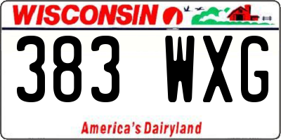 WI license plate 383WXG