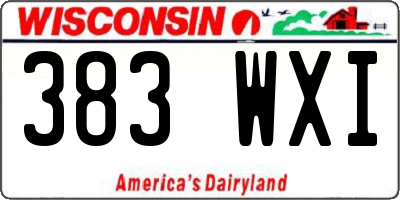 WI license plate 383WXI