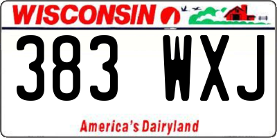 WI license plate 383WXJ