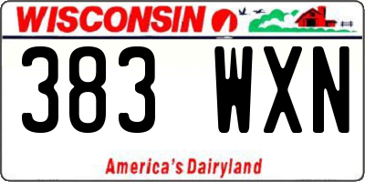 WI license plate 383WXN