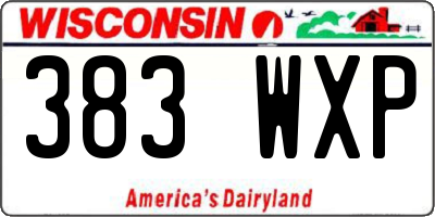 WI license plate 383WXP