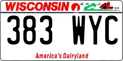 WI license plate 383WYC