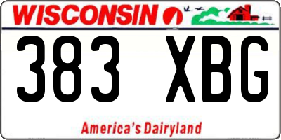 WI license plate 383XBG