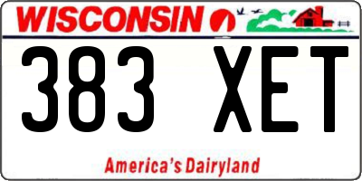 WI license plate 383XET