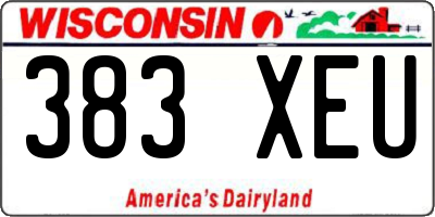 WI license plate 383XEU