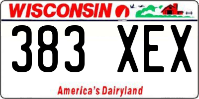 WI license plate 383XEX