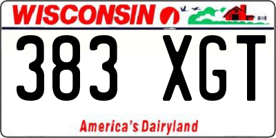 WI license plate 383XGT