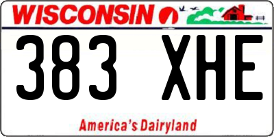 WI license plate 383XHE