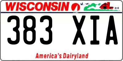 WI license plate 383XIA