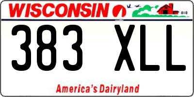 WI license plate 383XLL