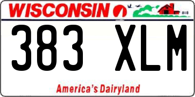 WI license plate 383XLM