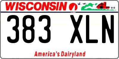 WI license plate 383XLN