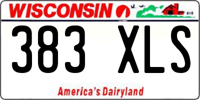 WI license plate 383XLS