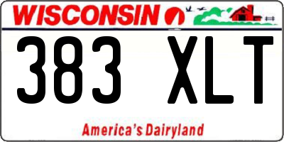 WI license plate 383XLT