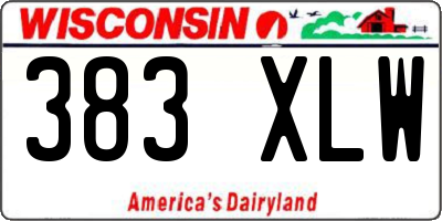 WI license plate 383XLW