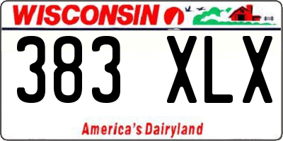 WI license plate 383XLX