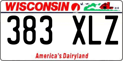 WI license plate 383XLZ