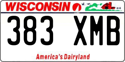 WI license plate 383XMB