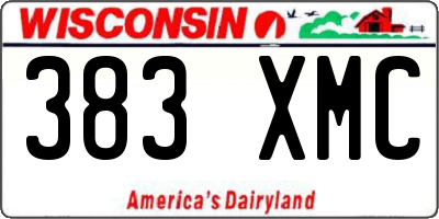 WI license plate 383XMC
