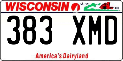 WI license plate 383XMD