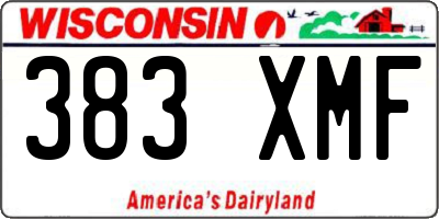 WI license plate 383XMF