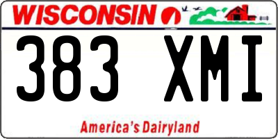 WI license plate 383XMI