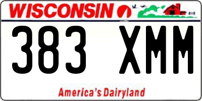 WI license plate 383XMM