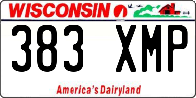 WI license plate 383XMP