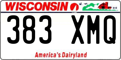 WI license plate 383XMQ
