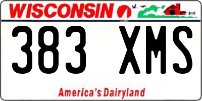 WI license plate 383XMS