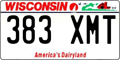 WI license plate 383XMT