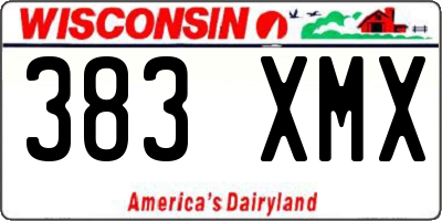 WI license plate 383XMX