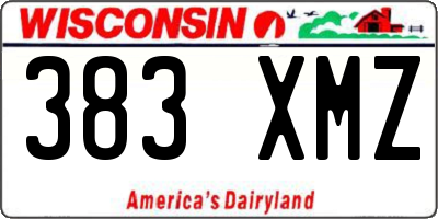 WI license plate 383XMZ