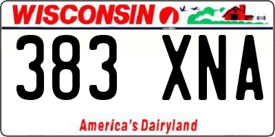 WI license plate 383XNA
