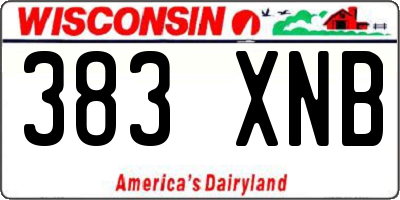 WI license plate 383XNB