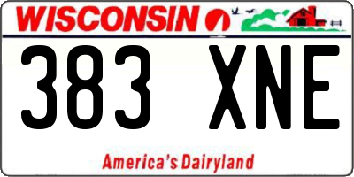 WI license plate 383XNE