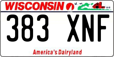 WI license plate 383XNF