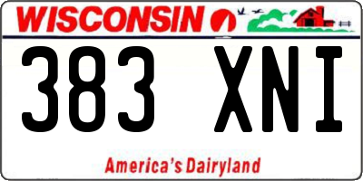 WI license plate 383XNI